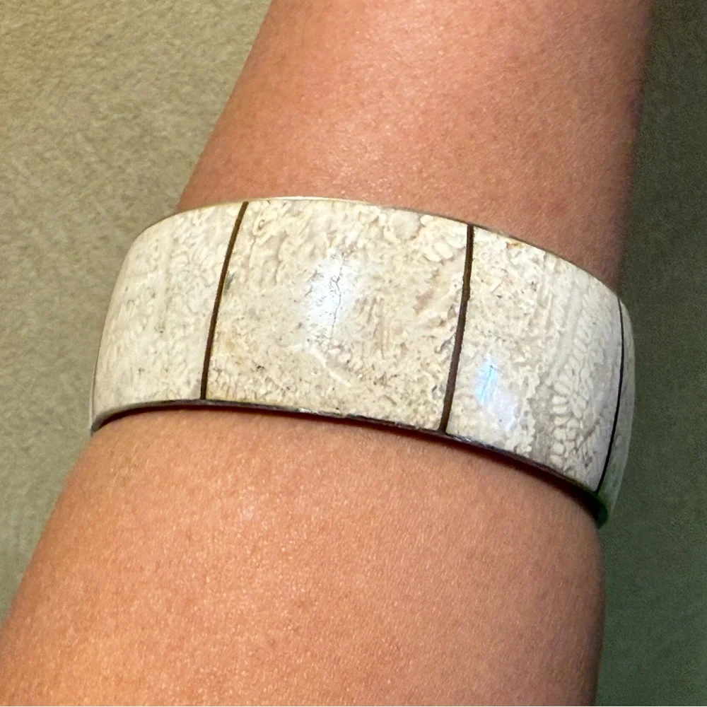 Vintage Brass Inlay Bangle